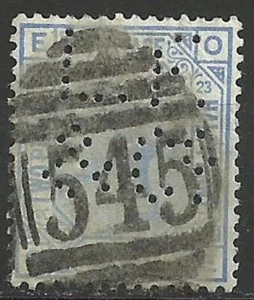 Francobolli inglesi: 1881 2 1/2p ultra p.23 Victoria, Perfin L F & Co - Foto 1 di 2