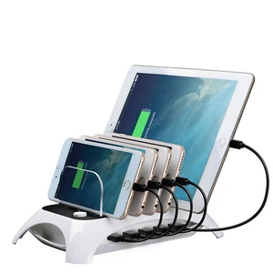 Trexonic 970105167M 12A Estación de Carga USB de 5 Puertos con Divisores, Blanco - Imagen 1 de 12