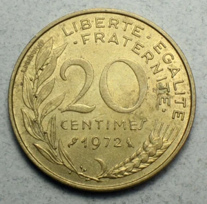 France 20 Centimes 1972 KM#930 Europe Coin - Picture 1 of 2