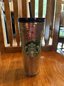 Starbucks Silver Iridescent Sequin Tumbler Cup Neu mit Etikett - Bild 1 von 2