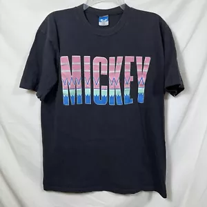 Camiseta De Colección Big Spellout Mickey Mouse L Gráfica Disney Hecha en EE. UU. Puntada Única - Imagen 1 de 8
