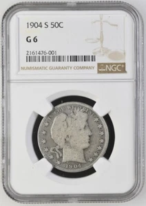 1904-S Barber Half Dollar 50C - NGC G 6 - Picture 1 of 2