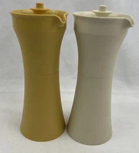 Vintage Tupperware Salat Dressing Behälter Servierer Set #1246 gold & cremefarben - Bild 1 von 8
