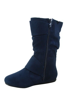 12 Colores Lindas Botas Causales Hebilla Plana Cremallera Media Pantorrilla Niña Niños Talla 9-4 NUEVAS Foto 1 de 4