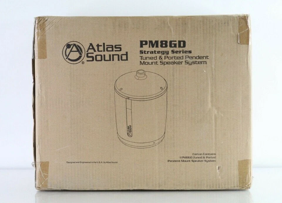 Atlas Sound PM8GD-B 8" 2-way High Efficiency Pendent Mount Speaker (Black) B Z9  - Image 1 of 2