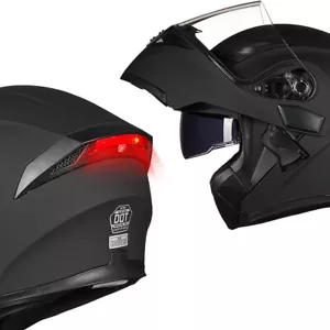 ILM Flip up Modular Full Face Motorcycle Helmet Dual Visors 6 Color with LED DOT - Picture 1 of 89