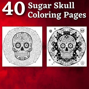 40 Totenkopf Ausmalbilder zum ausdrucken & POD Erlaubnis Coloring Book - Bild 1 von 3