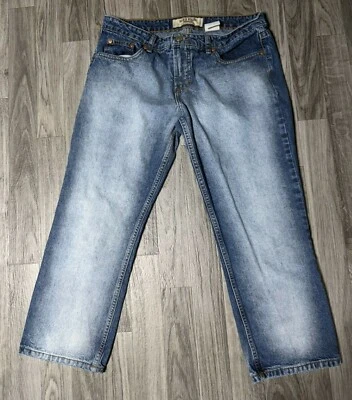 Pantalones de mezclilla rectos Paris Blues para mujer azules bordados lavado claro talla 7 Foto 1 de 4