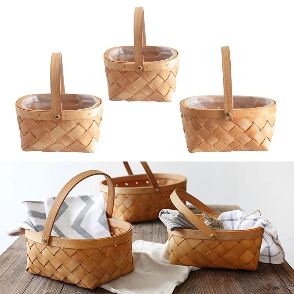 Bloemenmand met handvat wasmand, diversen organisator container bruiloft mand, - Image 1 of 1