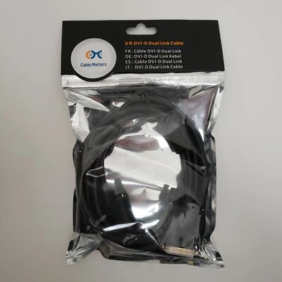Cable Matters Computer Monitor 6 Ft DVI-D Dual Link Cable (New) - Image 1 of 4