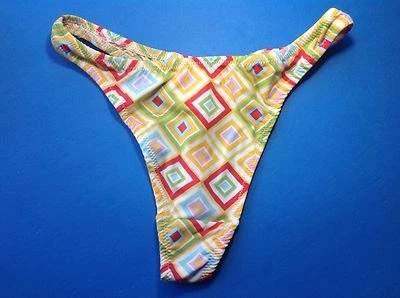 Mujer Bragas, Tanga Talla L/7 Grande Multicolor Sedoso Brillante Cuadros Suave Foto 1 de 4