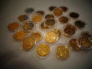 24 KT GOLD PLATED STATE QUARTER-25 CENT UNCIRCULATED,COMES IN PLASTIC CAPSULE - Picture 1 of 5