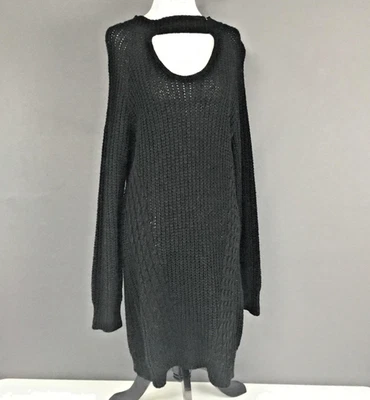 Платье женское без границ XL 15-17 черный свитер с вырезом длинным рукавом NJ48T257M - Изображение 1 из 4