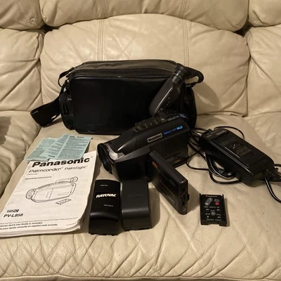 Vintage Panasonic Palmcorder VHS PV-L858 Case Camcorder Remote Tested - Image 1 of 4