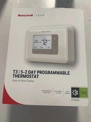 Termostato programável Honeywell Home T3 – programação de 5-2 dias, novo lacrado - Imagem 1 de 2