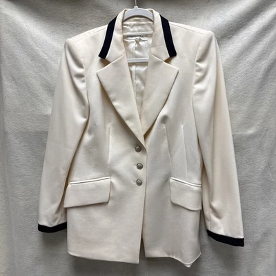Chaqueta ESCADA Mujer 40 Crema Tres Botones Vintage Lana Blazer Foto 1 de 4