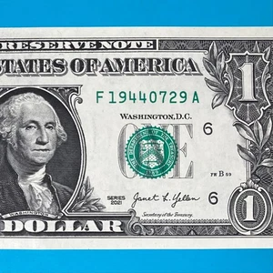 1944 July 29 (F 19440729 A) BIRTHDAY Note $1 One Dollar Bill *AU* - Picture 1 of 4