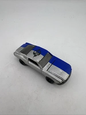 Mattel 1968 Hot Wheels Blue and Silver Ford Mustang Die Cast Metal Car 1:64 - Image 1 of 4