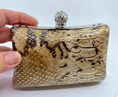 Bolsa/embreagem de ombro Tasha pele de cobra - Imagem 1 de 4