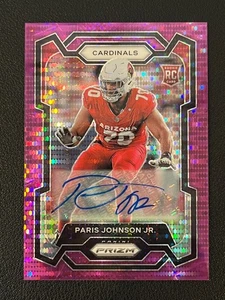 Paris Johnson Jr 2023 Prizm Football Rookie Auto Pink Pulsar Cardinals - Picture 1 of 2