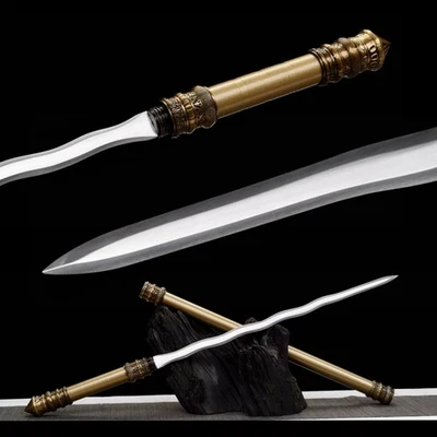 Специальный китайский меч кунг-фу 1095 лезвие из углеродистой стали ножны из нержавеющей стали - Изображение 1 из 4