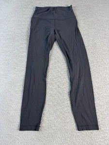 Lululemon Pants Womens 6 Black High Rise Leggings Yoga Athletic Gym Logo Detail - Picture 1 of 6
