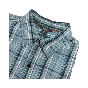 Men's Royal Robbins Blue Plaid Camp Shirt Size M - Picture 1 of 6