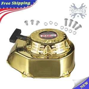 Gold Pull Recoil Starter Assembly Fan Cover Housing For Honda GX160 GX200 - Picture 1 of 9