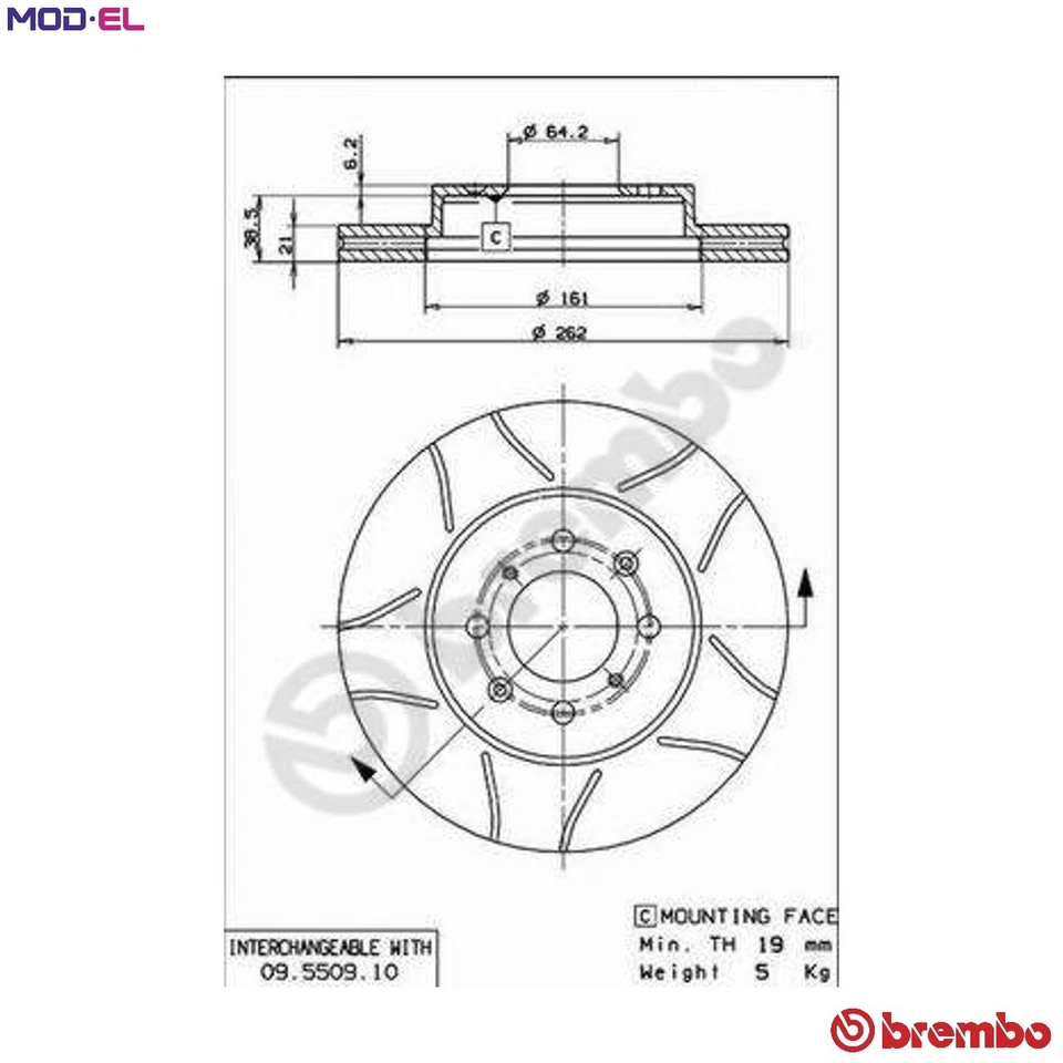2x BRAKE DISC 09.5509.75 FOR HONDA MG EUROPESTAR ROVER R18A1 1.8LL15B5 1.5L 4cyl - Image 1 of 4