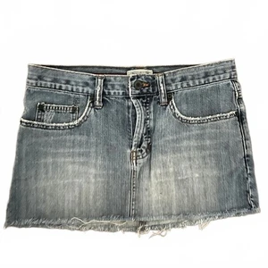 Abercrombie & Fitch Vintage Y2K Blue Distressed Denim Mini Skirt – Size W30 - Picture 1 of 6