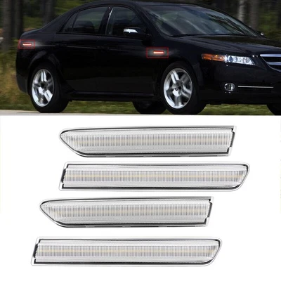 Clear LED Side Marker Signal Light Indicator Repeaters Fits For Acura TL 2004-08 - Image 1 of 4