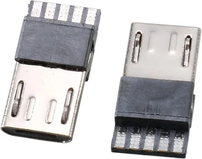 uxcell 10 Pcs Micro USB Male Type B 5 Terminal Jack Port Solder black - Image 1 of 4