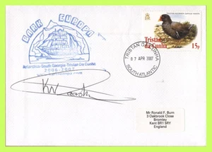 Tristan Da Cunha 2007 April Visit of MV Bark Europa cachet Cover + writeup - Picture 1 of 2