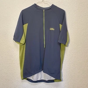 Vintage Patagonia Cycling Jersey Men’s Large 1/2 Zip Gray/Green Made in USA VTG - Picture 1 of 7