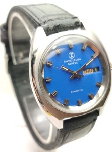 Favre Leuba Geneve Duomatic 35mm Automatic 17 Jewels Herren Armbanduhr NS-02 - Bild 1 von 8