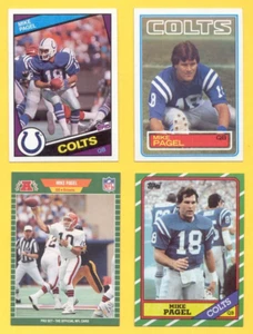 1983-1989 Topps Pro Set Mike Pagel Baltimore Colts 4-Card Lot Rookie RC Card - Bild 1 von 1