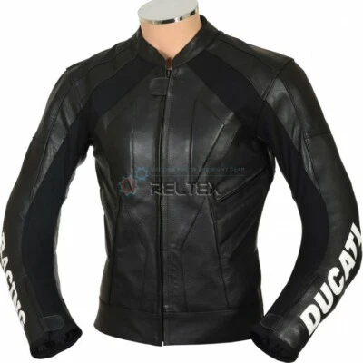 DUCATI Sports Pro Black Leather Motorcycle Biker Jacket + Race Hump MED 40" BNWT - Image 1 of 4