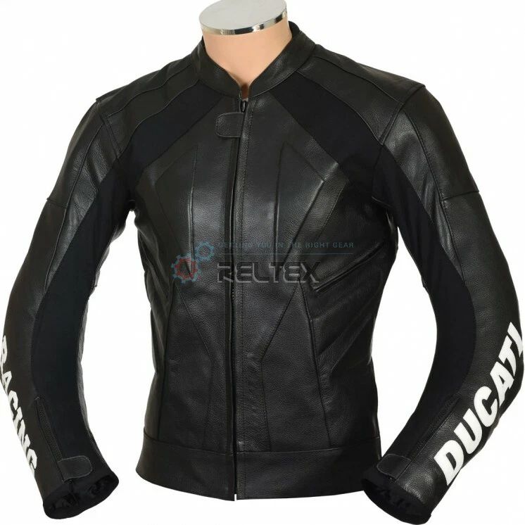 DUCATI Sports Pro Black Leather Motorcycle Biker Jacket + Race Hump MED 40" BNWT - Image 1 of 4