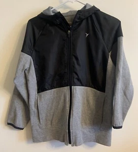 Old Navy Boy’s Size 10-12 Gray & Black Zip Front Hooded Casual Jacket - Picture 1 of 8