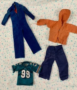 Vtg Ken Doll GI Joe Clothing 4 Pieces Jeans Hoodie Jumpsuit Dolphins Jersey TLC - Picture 1 of 10