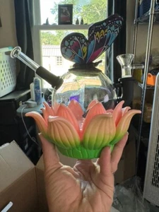 Bong BUTTERFLY GARDEN FLOWER Shape Hookah Silicone Water Pipe Smoking - Picture 1 of 6