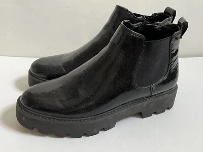 Botines Carian Franco Sarto de charol negro sintético usados en excelente estado - talla 8 excelente estado Foto 1 de 4