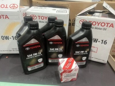 Synthetic Motor Oil SAE 0W-16 Fit Toyota/Lexus Genuine 5 Qts With Oil Filter Set - image 1 of 4