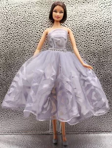 Barbie DRESS 3 PC OUTFIT FITS MODEL MUSE & SILKSTONE w/SILVER HIGH HEELS~NO DOLL - Picture 1 of 3