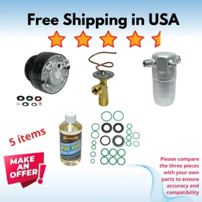 Compressor & Valve A/C Fit Chevrolet C1500 Suburban 1992 GMC C2500 Suburban 1992 - Image 1 of 4