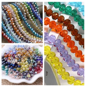 wholesale 30pcs 10mm glass Crystal Rondelle Loose Spacer Flat Beads - Picture 1 of 69