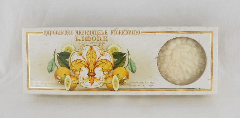 Golden Lemon 3pc Set Scented Soaps Saponificio Artigianale Fiorentino