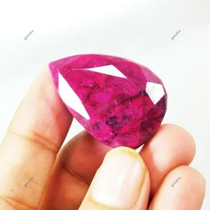Enormes piedras preciosas sueltas certificadas rubí rojo sangre pera África natural 120 quilates - Imagen 1 de 12
