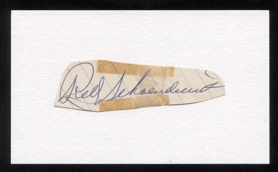 Red Schoendienst Signed Cut Autographed Index Card Circa 1962 Baseball Signature - Image 1 of 1