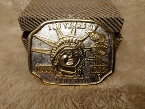 Vintage 100 Years of Liberty 1886-1986 Statue of Liberty Belt Buckle 2 Tone New - Picture 1 of 3